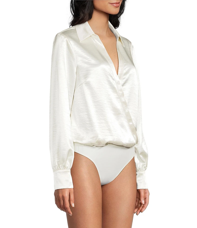 Guess Leah Long Sleeve Satin Bodysuit