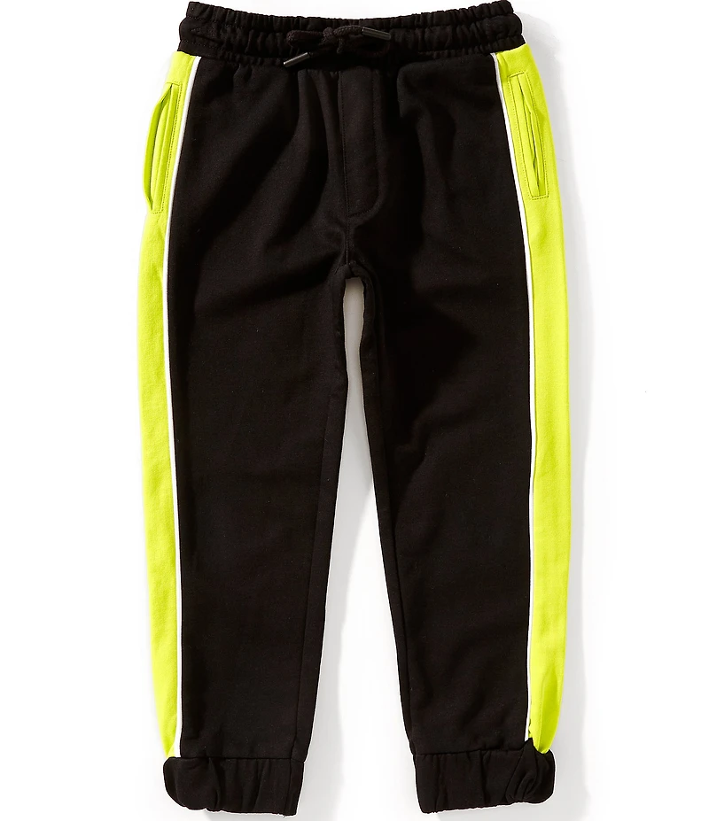 Guess Little Boys Racing-Stripe Unbrushed-Fleece Jogger Pants
