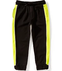 Guess Little Boys Racing-Stripe Unbrushed-Fleece Jogger Pants