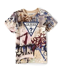 Guess Little Boys Short Sleeve Graffiti Printed T-Shirt