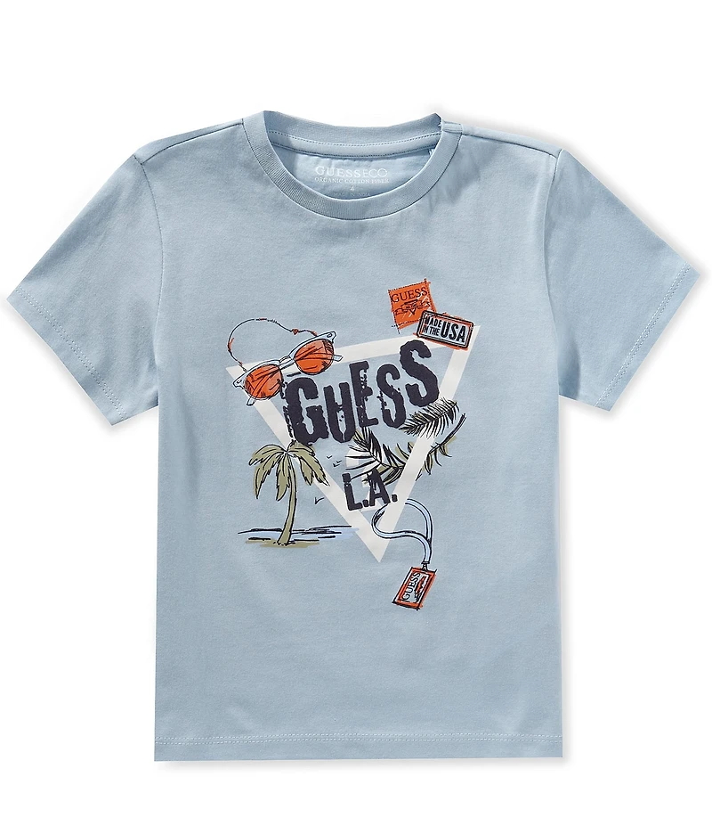 Guess Little Boys Short Sleeve Graphic Puff Print T-Shirt