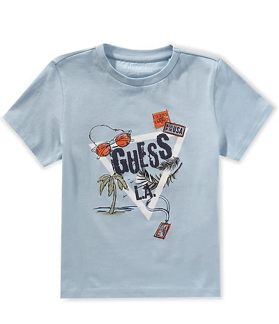 Guess Little Boys Short Sleeve Graphic Puff Print T-Shirt