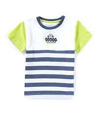 Guess Little Boys Short Sleeve Guess Flag Striped T-Shirt
