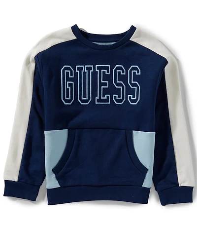 Guess Little Boys Long Sleeve Colorblock Pullover