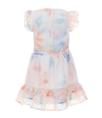 Guess Little Girls Flutter-Sleeve Butterfly Chiffon Fit-And-Flare Dress