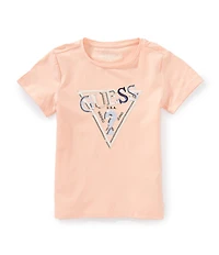 Guess Little Girls Short-Sleeve Triangle-Embroidered T-Shirt