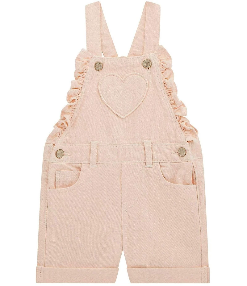 Guess Little Girls Rigid Bull Denim Heart Shortall