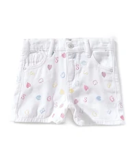 Guess Little Girls Allover-Embroidered Rigid Bull Denim Shorts