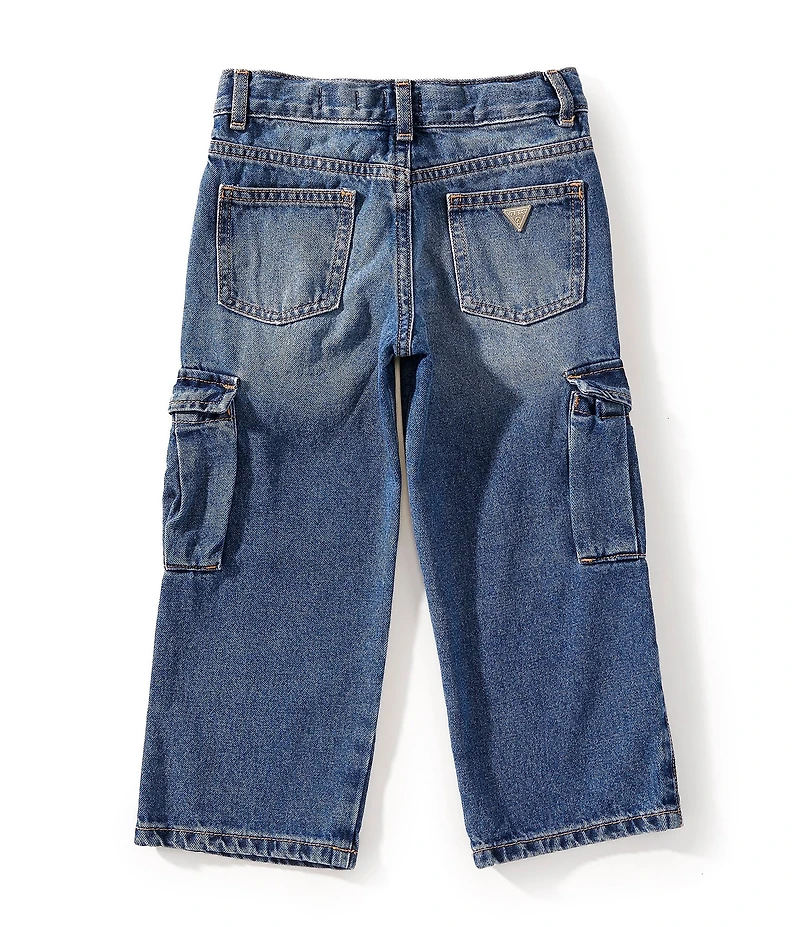 Guess Little Girls Cargo-Pocket Denim Jeans
