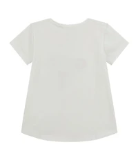 Guess Little Girls Short Sleeve Sequin-Embellished Embroidered Triangle-Shaped Motif T-Shirt