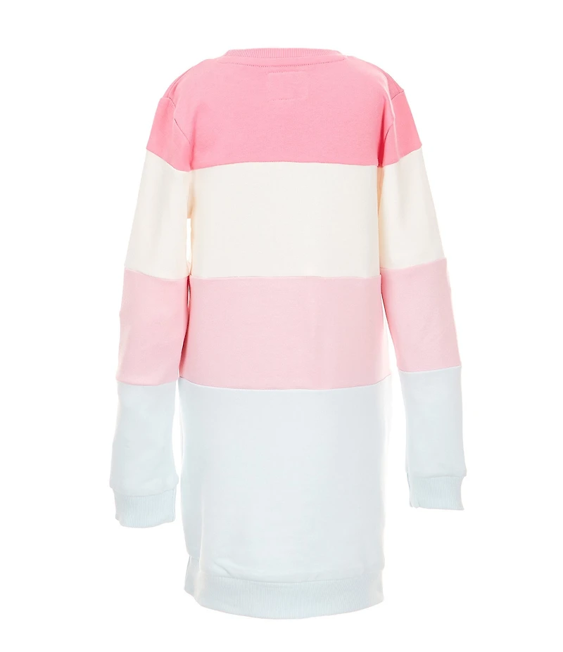 Guess Little Girls Long Sleeve Active Stripe Sweatshirt Striped Dress