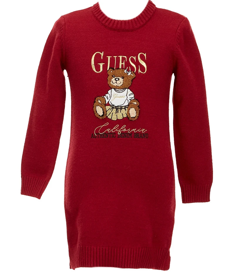 Guess Little Girls Long Sleeve Bear Dress