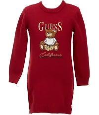 Guess Little Girls Long Sleeve Bear Dress