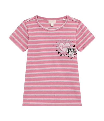 Guess Little Girls Short-Sleeve Ribbed T-Shirt