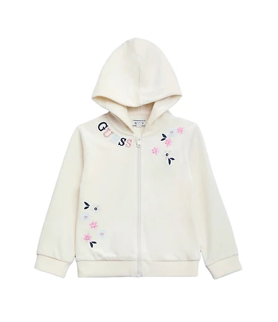 Guess Little Girls Sleeve Velour Active Top & Pants Set