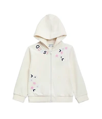 Guess Little Girls Sleeve Velour Active Top & Pants Set