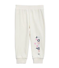 Guess Little Girls Sleeve Velour Active Top & Pants Set