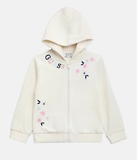 Guess Little Girls Sleeve Velour Active Top & Pants Set