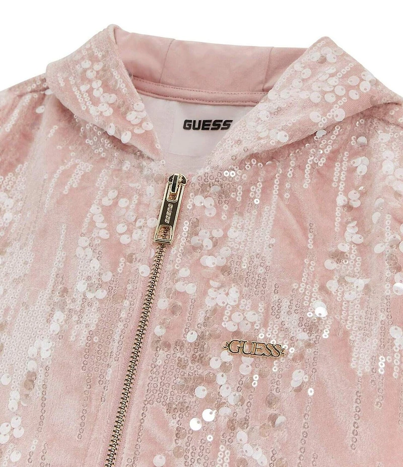 Guess Little/Big Girls Long Sleeve Active Mini Me Hooded Zip Front Jacket