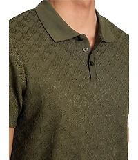 Guess Logan Short Sleeve Jacquard Knit Polo Shirt