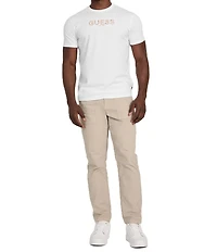 Guess Logo Embroidered Short Sleeve T-Shirt