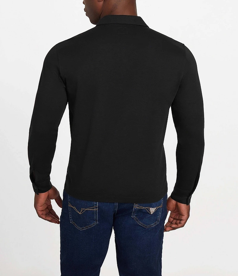 Guess Long Sleeve Barry Knit Polo Shirt