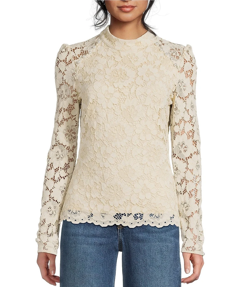 Guess Long Sleeve Josephina Lace Top