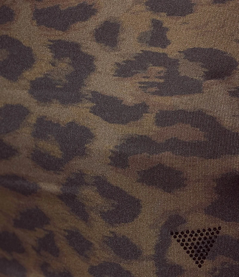 Guess Long Sleeve One Shoulder Anita Animal Printed Top