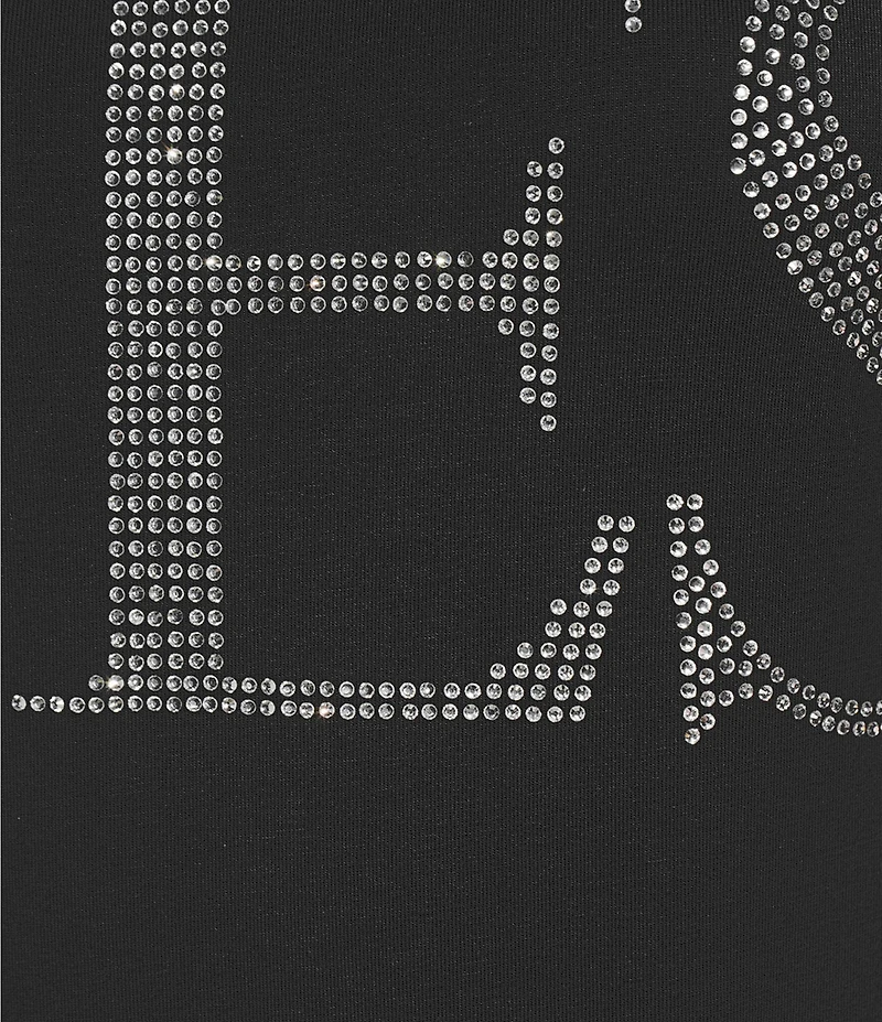 Guess Low Back #double;Guess#double; Bling Accented Short Sleeve Bodysuit