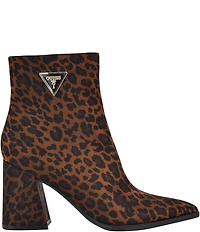 Guess Luseray Leopard Print Pointed Toe Booties