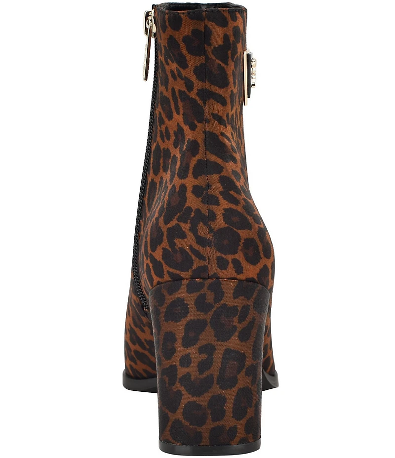 Guess Luseray Leopard Print Pointed Toe Booties