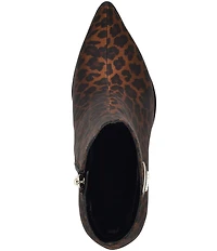 Guess Luseray Leopard Print Pointed Toe Booties