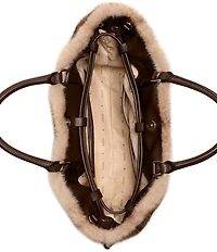 Guess Mavis Faux Fur Satchel Bag