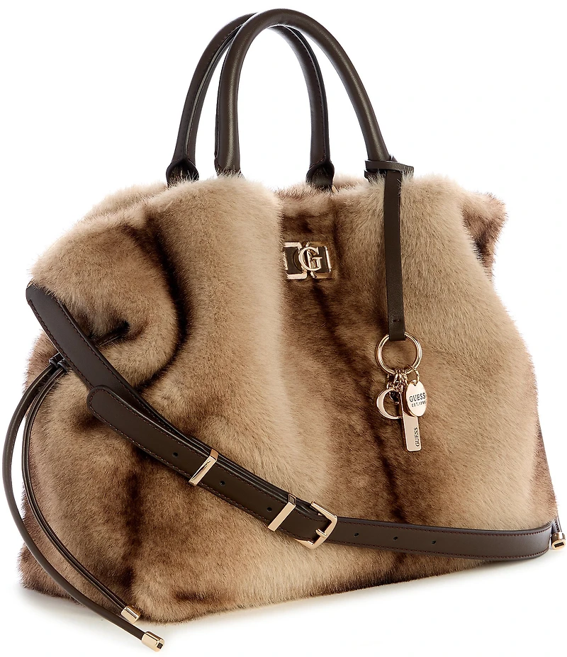 Guess Mavis Faux Fur Satchel Bag