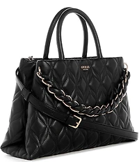 Guess Maxine Girlfriend Quilted Satchel Top Handle Chain Strap Bag