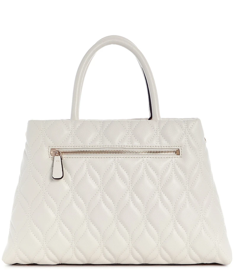 Guess Maxine Girlfriend Quilted Satchel Top Handle Chain Strap Bag