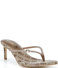 Guess Mayan Rhinestone Detail Thong Dress Sandals