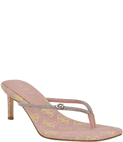 Guess Mayan Rhinestone Detail Thong Dress Sandals