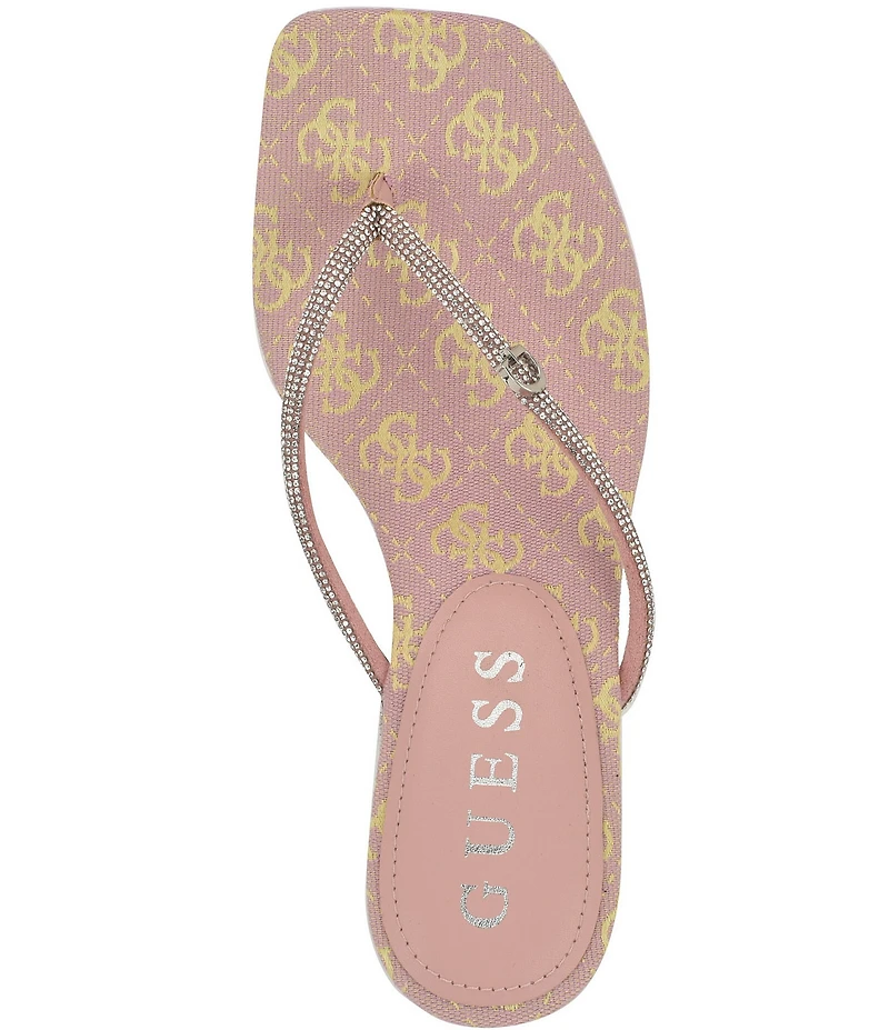 Guess Mayan Rhinestone Detail Thong Dress Sandals