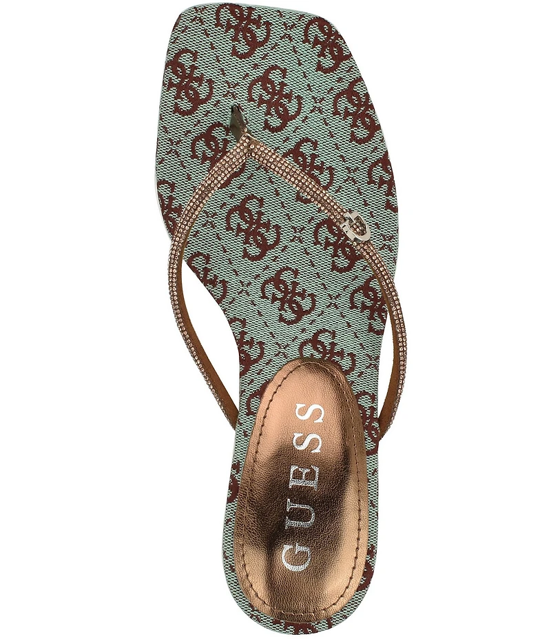 Guess Mayan Rhinestone Detail Thong Dress Sandals