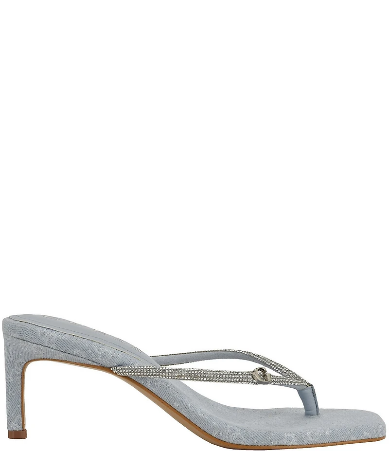 Guess Mayan Rhinestone Embellished Thong Stiletto Sandals