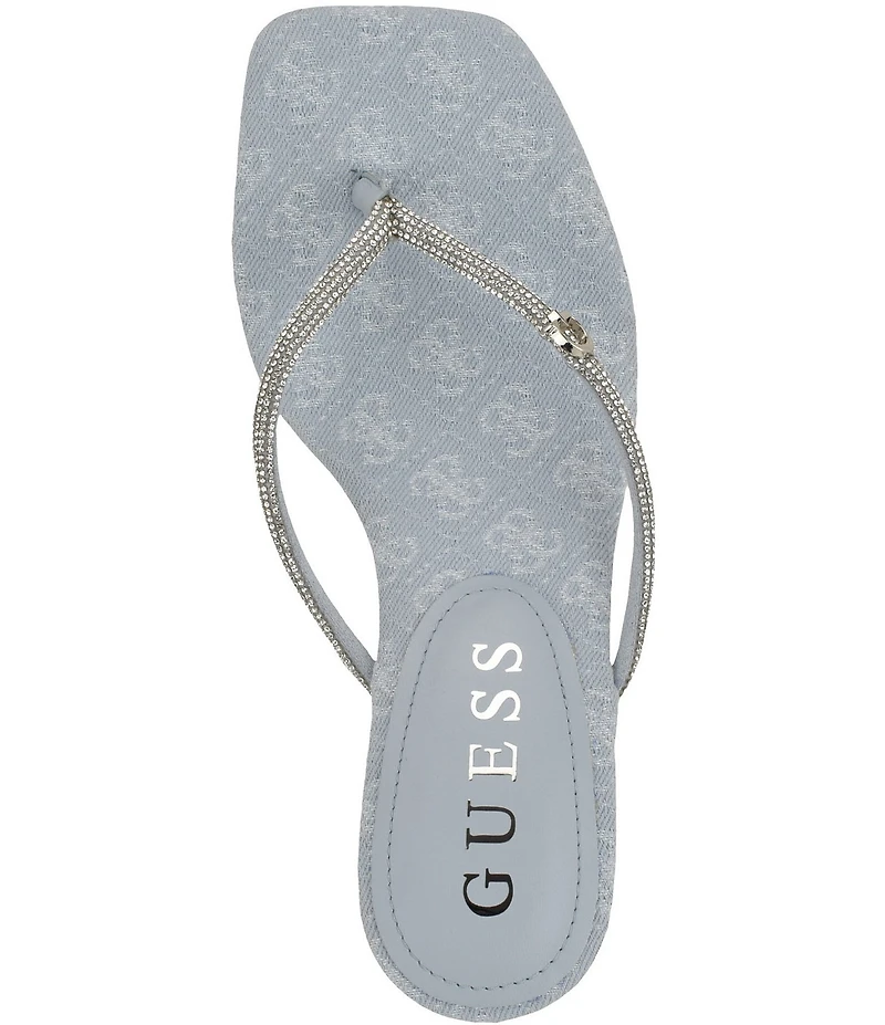 Guess Mayan Rhinestone Embellished Thong Stiletto Sandals
