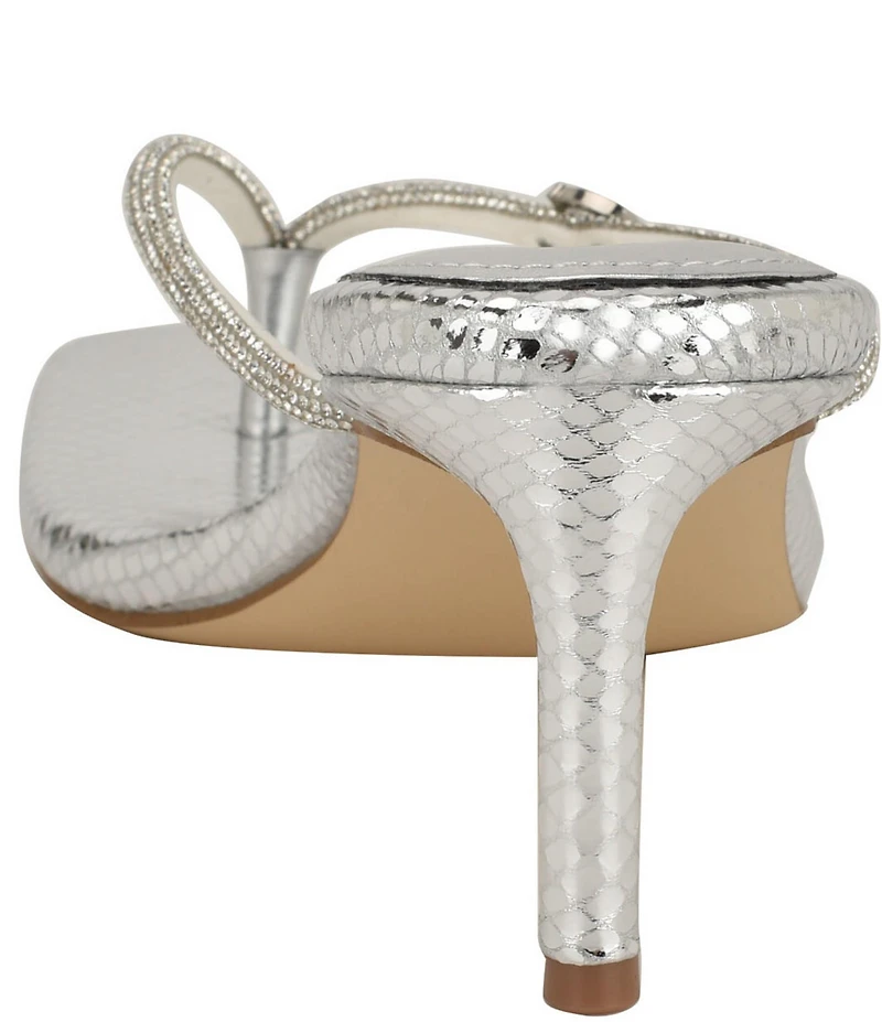 Guess Mayan Snake Embossed Rhinestone Detail Thong Dress Sandals