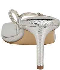 Guess Mayan Snake Embossed Rhinestone Detail Thong Dress Sandals