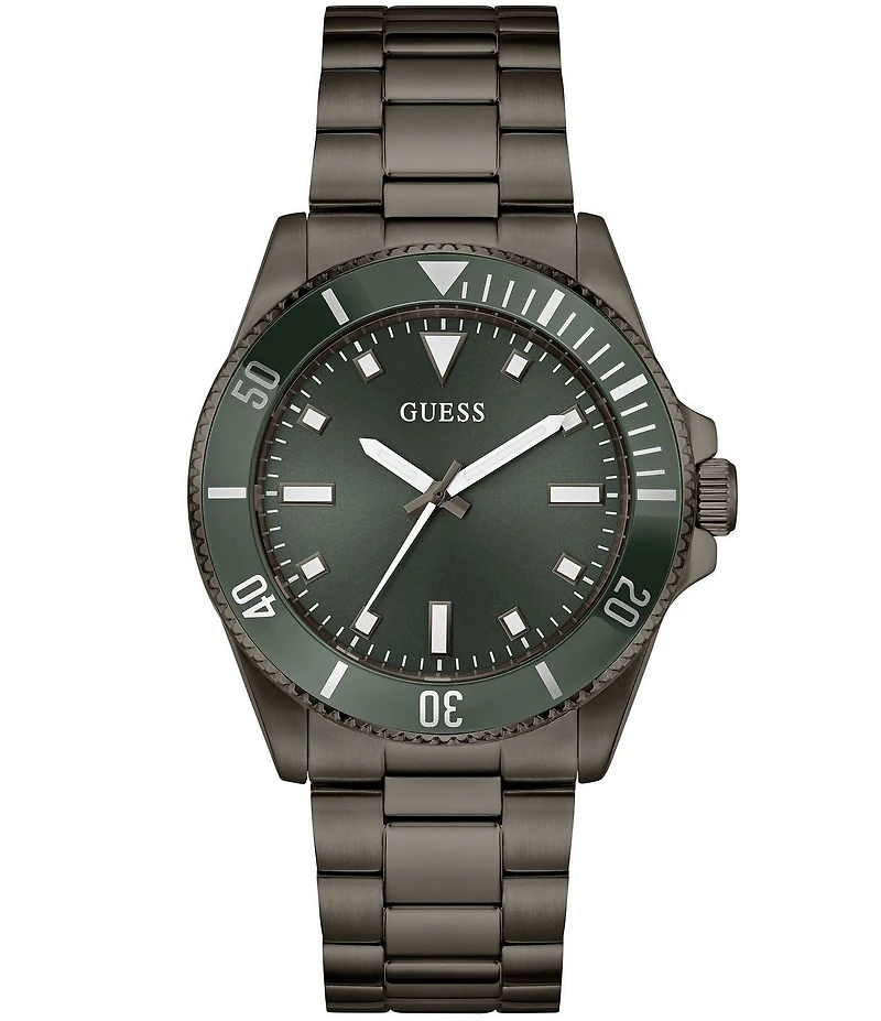 Guess Men's Analog Gunmetal Stainless Steel Bracelet Watch