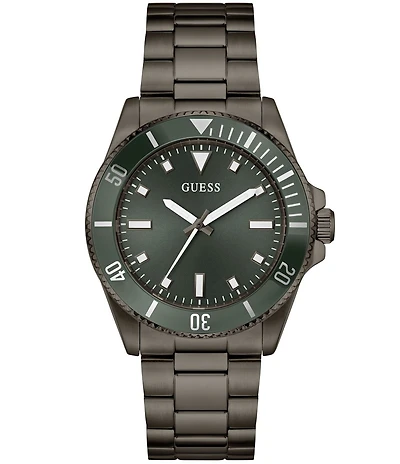 Guess Men's Analog Gunmetal Stainless Steel Bracelet Watch