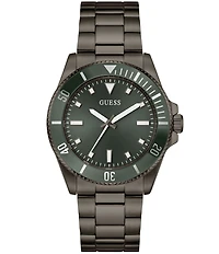 Guess Men's Analog Gunmetal Stainless Steel Bracelet Watch
