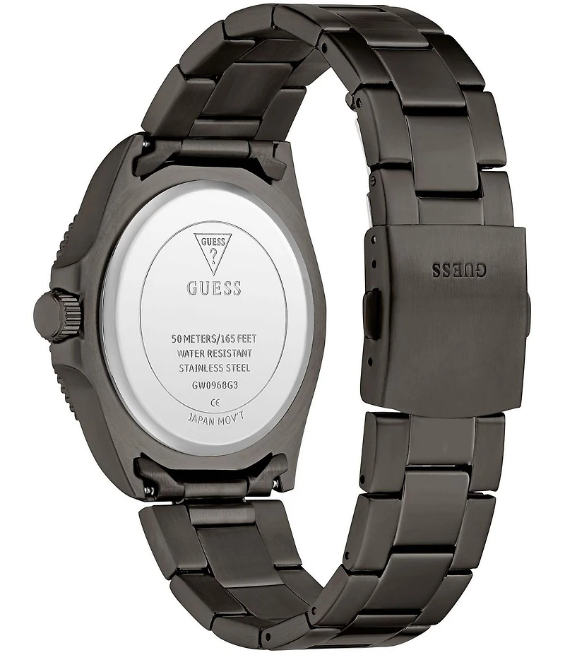Guess Men's Analog Gunmetal Stainless Steel Bracelet Watch