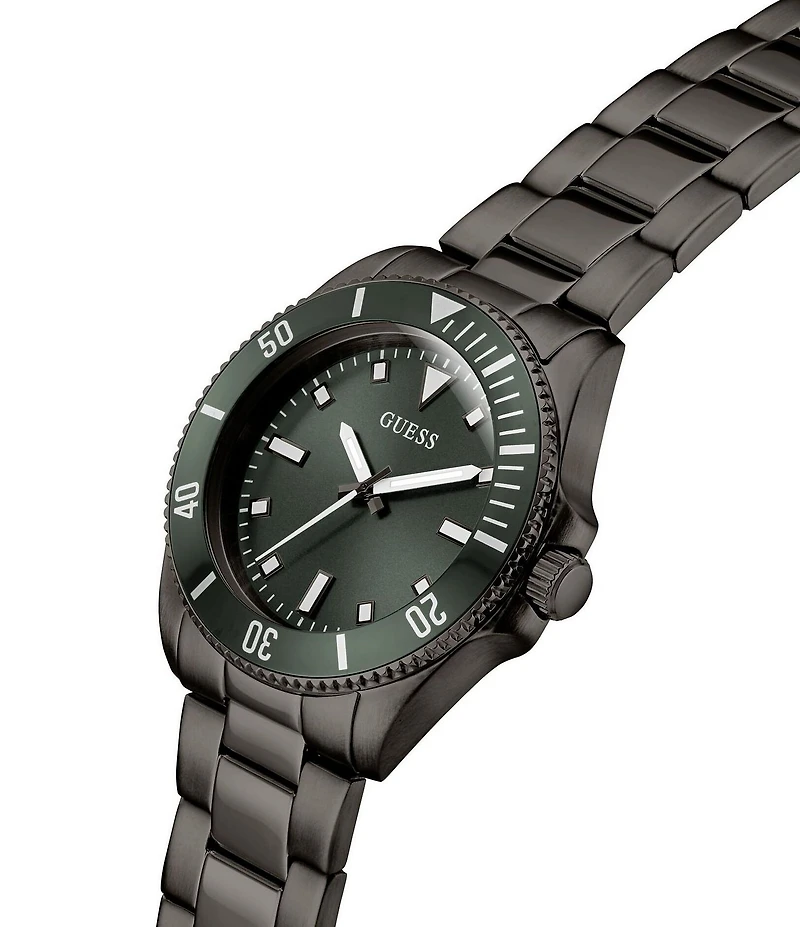 Guess Men's Analog Gunmetal Stainless Steel Bracelet Watch