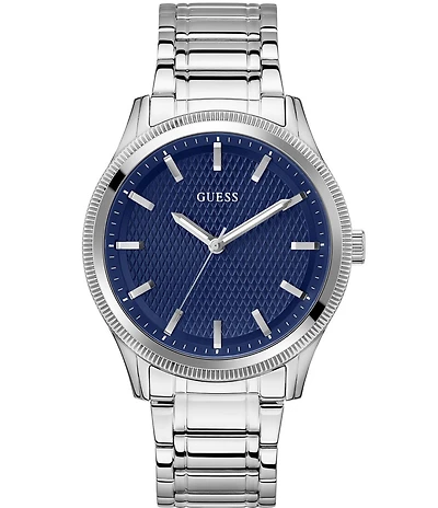 Guess Men's Analog Silver Tone Stainless Steel Analog Bracelet Watch